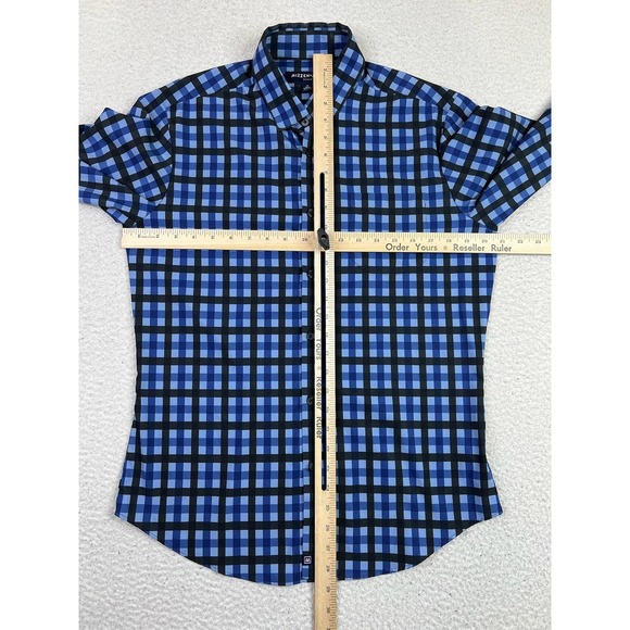 Mizzen+Main Leeward Dress Shirt Mens Small Blue Trim Fit Performance No Tuck - Picture 9 of 10